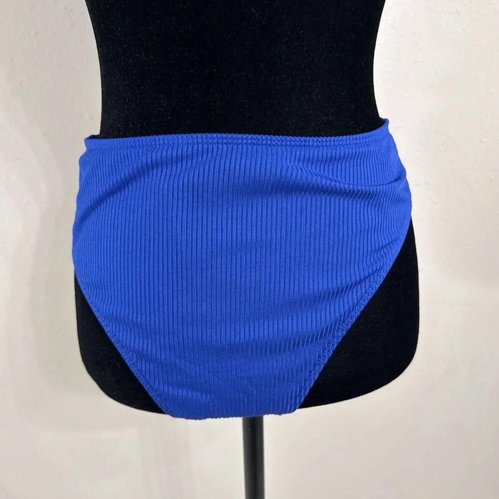 Swim Sexy Chain One Piece Bikini Swimsuit Women Large Blue Cutout Monokini Beach
